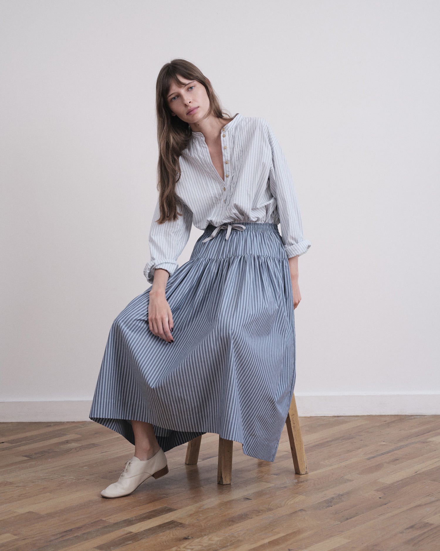 Drawcord La Jupe Chambray Stripe