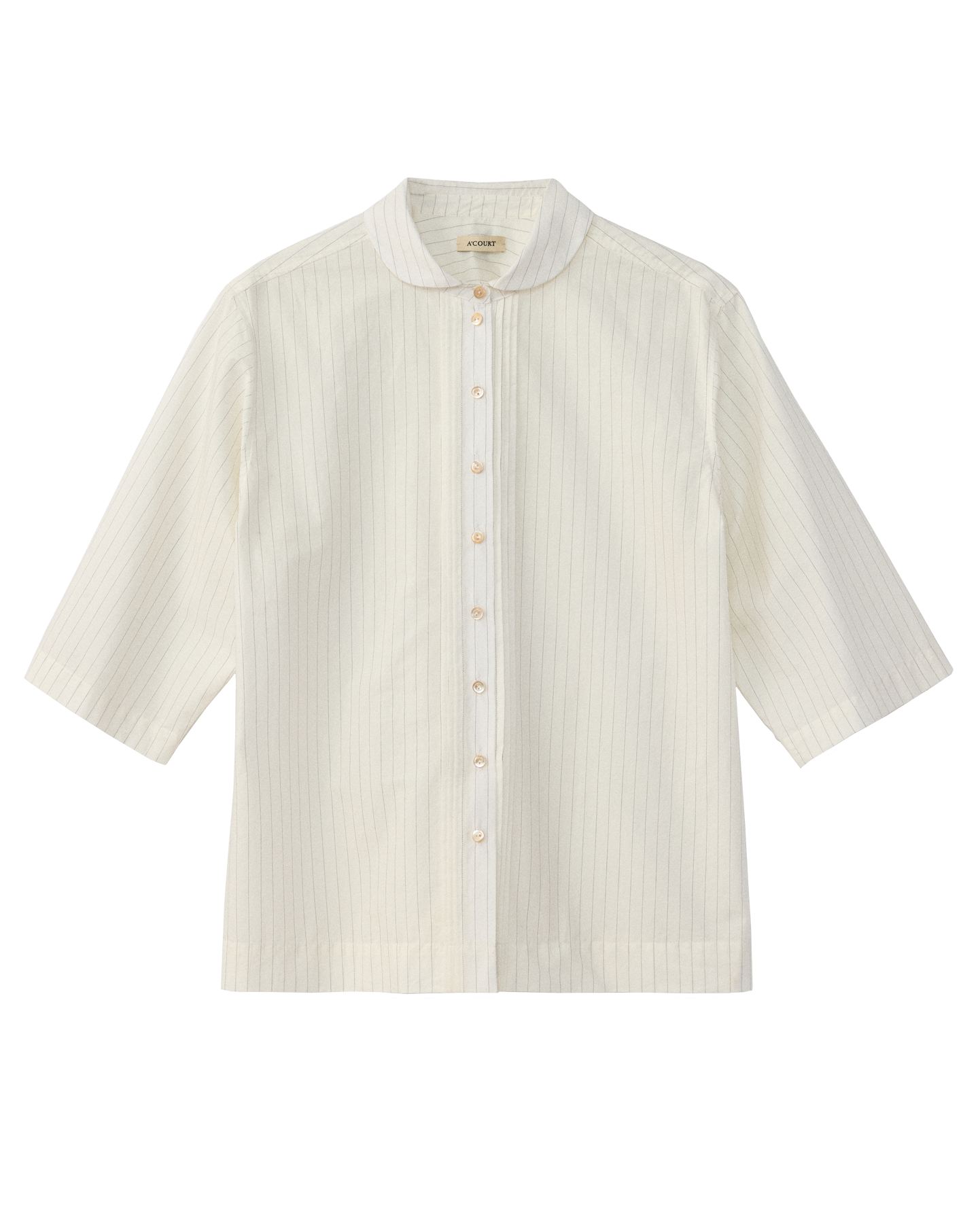White striped shirt on a white background