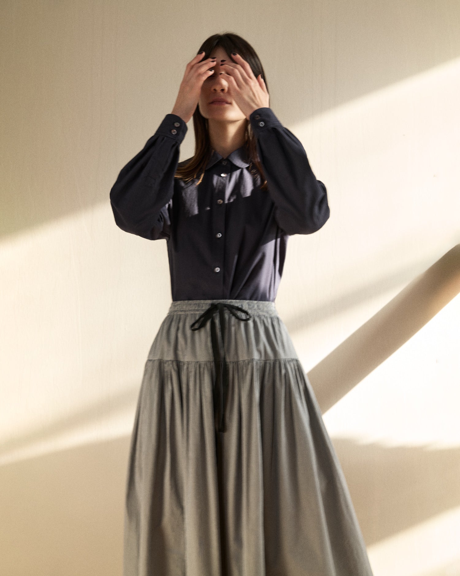 Drawcord La Jupe Black Fine Stripe