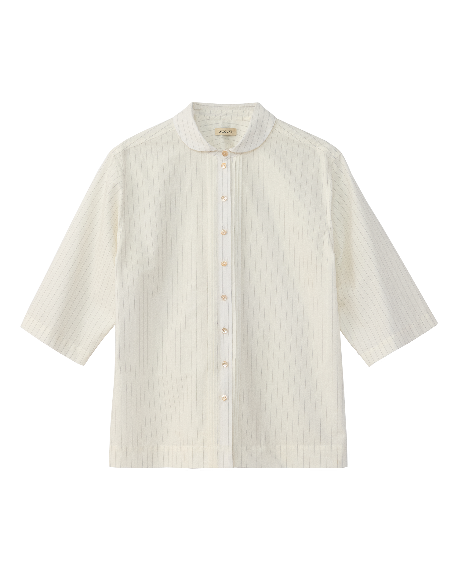 White striped shirt on a white background